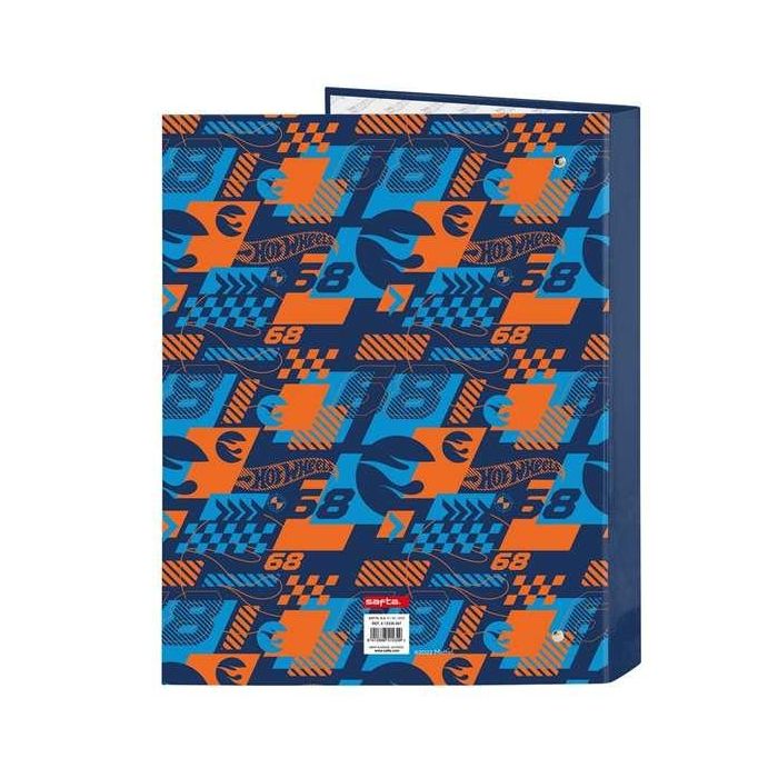 Carpeta de anillas Hot Wheels Speed club Naranja Azul marino A4 (26.5 x 33 x 4 cm) 1 Carpeta de anillas Hot Wheels Speed club Naranja Azul marino A4 (26.5 x 33 x 4 cm) 1