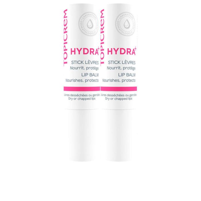 Topicrem HYDRA+ Bálsamo Labial Ultra-Hidratante con Manteca de Karité para Labios Secos y Agrietados - Pack 2 x 4 gr
