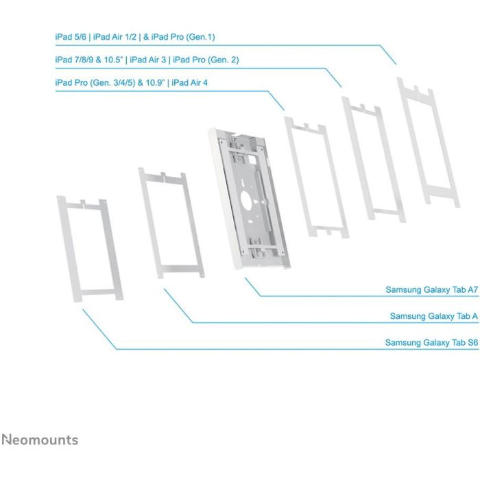 Neomounts WL15-650WH1 Soporte de Pared para Tablet con Bloqueo, VESA 75x75, Compatible con Tablets de 9.7-11" - Blanco 5
