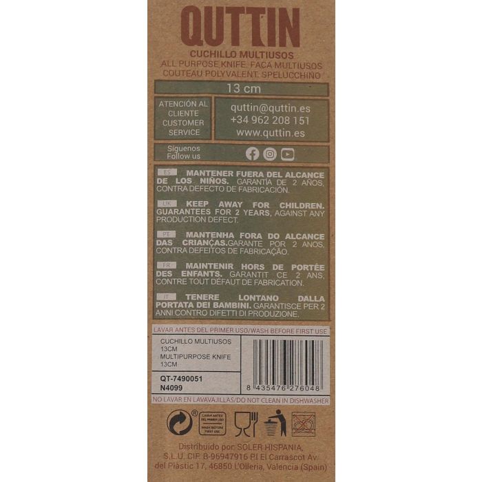 Cuchillo multiusos Terra 13 cm - Quttin (36 Unidades) 4 Cuchillo multiusos Terra 13 cm - Quttin (36 Unidades) 4
