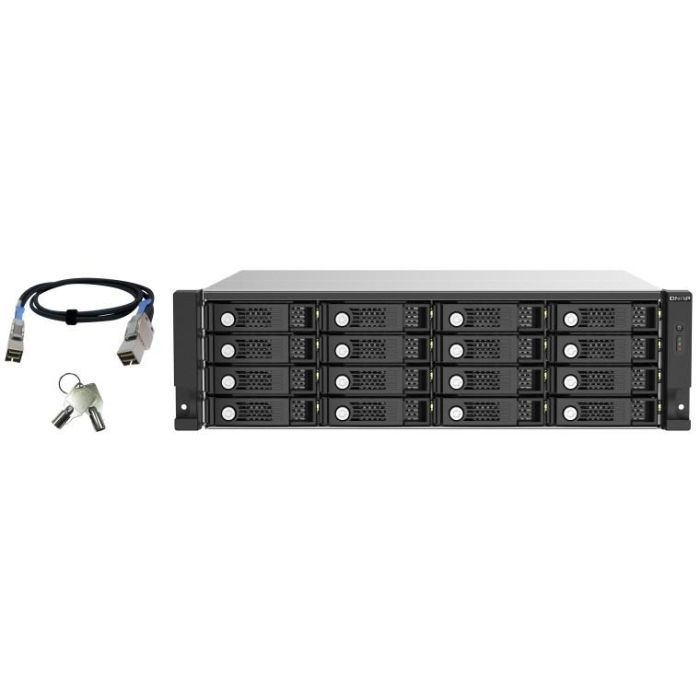QNAP TL-R1620SEP-RP 16-bay 3U rackmount SAS 12Gbps JBOD expansion enclosure with SAS expander 12Gbps & SAS/SATA 6Gbps drives 1