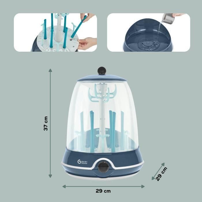 Babymoov Turbo Steam (+) Esterilizador de Vapor 2 en 1 Universal para 6 Botellas, Esteriliza en 6 Minutos y Elimina 99% Bacterias 4