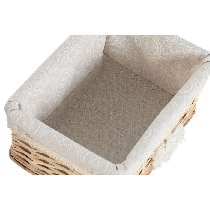 DKD Home Decor Cesta de Ropa Boho Natural 35 x 55 x 47 cm - Set de 5 Cestas de Mimbre y Poliéster 2