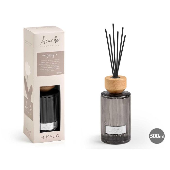 Acorde Mikado Redondo 500 ml Bergamots Lotus, 8x32x8 cm (6 Unidades)