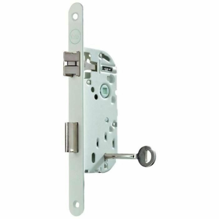 Yale Y75R-A40/B/SC Cerradura de empotrar con llave, Eje 40mm, Caja fuerte 135mm, Certificación NF Nivel 2, Blanco