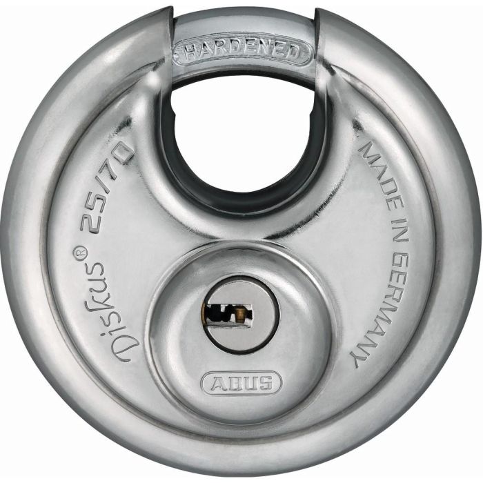 ABUS 25 SL 8 Candado Diskus Acero Inoxidable para Puertas y Camiones 7 cm con 5 Llaves