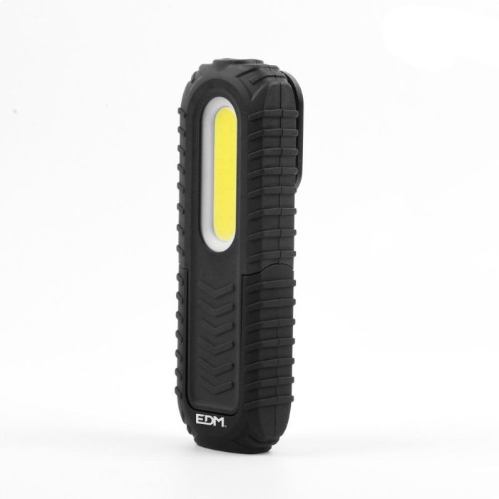 Edm Linterna de trabajo LED recargable USB 5W 300LM / 3W 90LM con gancho, imán y soporte basculante 180° 1