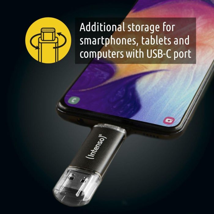 Memoria USB INTENSO Twist Line 256 GB Antracita (2 Unidades) 2 Memoria USB INTENSO Twist Line 256 GB Antracita (2 Unidades) 2