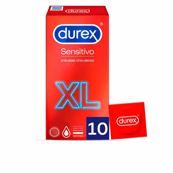 Durex SENSITIVO SUAVE XL Preservativos XL Extra Grandes Lubricados con Silicona Aroma Agradable Dermatológicamente Testados 10 unidades Durex SENSITIVO SUAVE XL Preservativos XL Extra Grandes Lubricados con Silicona Aroma Agradable Dermatológicamente Testados 10 unidades