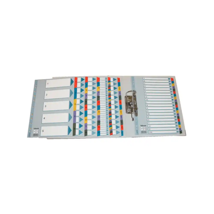 Esselte Separador Numérico 1-12 Cartulina Mylar Borra DIN A4 Multitaladro Multicolor Juego de 12 6