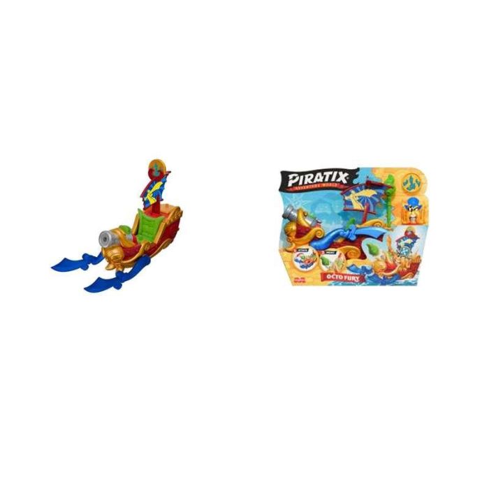 Barco piratix pirate octo fury. incluye barco,capitán y tesoro exclusivo. 15,7x20x7,4 cm 1