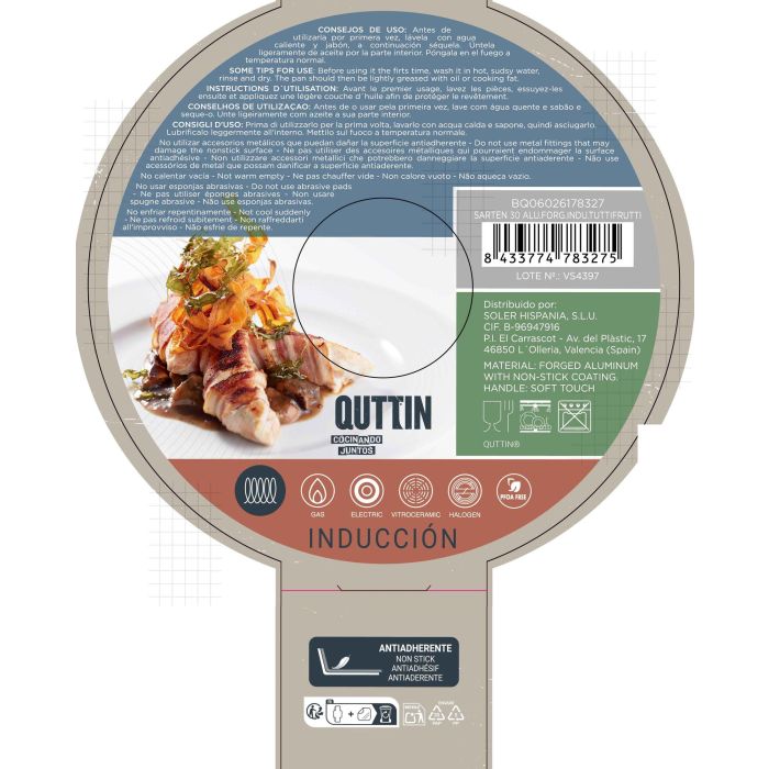 Sartén Inde 30 cm aluminio forjado inducción - Tuttifrutti Quttin (6 Unidades) 7 Sartén Inde 30 cm aluminio forjado inducción - Tuttifrutti Quttin (6 Unidades) 7
