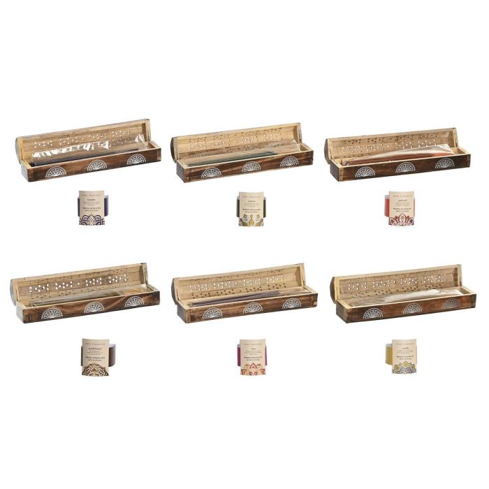 Soporte Home ESPRIT Madera de mango Mandala Indio 31 x 6 x 6,5 cm Incienso (6 Unidades) (10 Unidades) 4