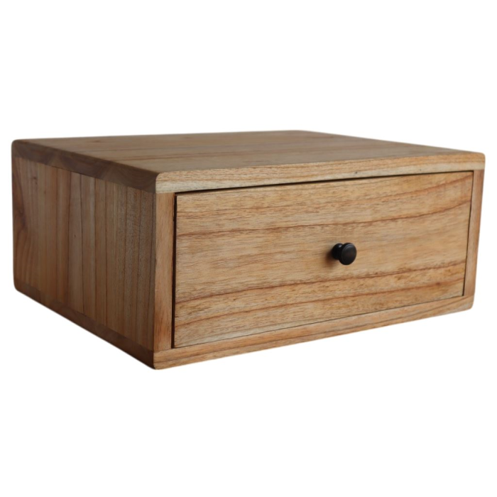 DKD Home Decor Mesita de Noche Alpino Flotante, Mueble Auxiliar de Madera Mindi – 35cm Largo x 19cm Alto x 45cm Ancho (Pack de 2 Unidades)
