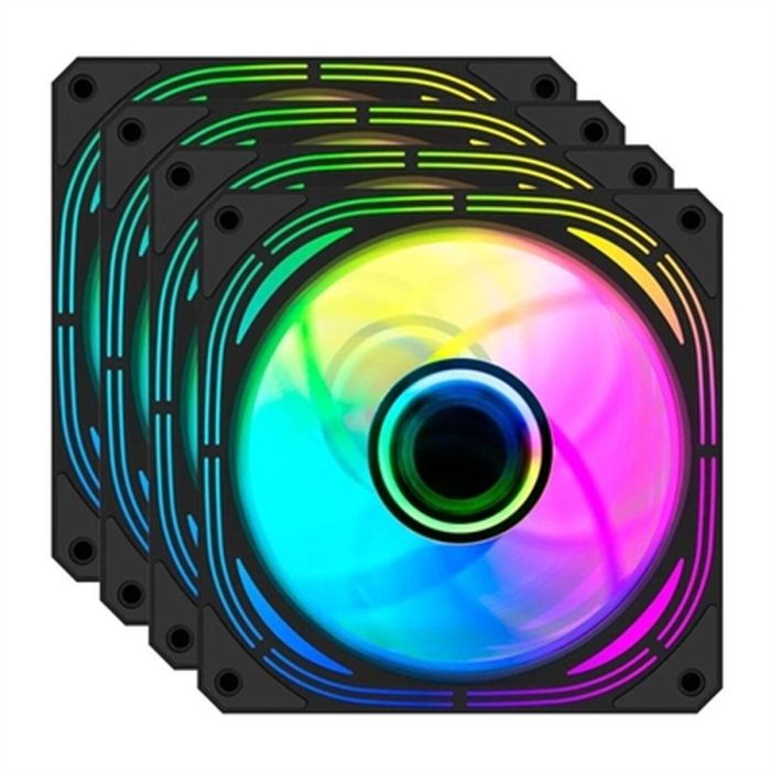 Coolbox Kit de 4 Ventiladores para Caja PC Infinity Pro ARGB 120mm, 1200 RPM, Rodamiento Hidráulico, Baja Sonoridad 5