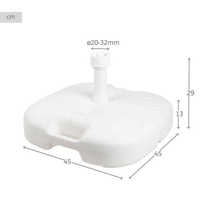 Base para Sombrilla Aktive Blanco Ø 32 mm Ø 20 mm 45 x 29 x 45 cm (5 Unidades) 2 Base para Sombrilla Aktive Blanco Ø 32 mm Ø 20 mm 45 x 29 x 45 cm (5 Unidades) 2