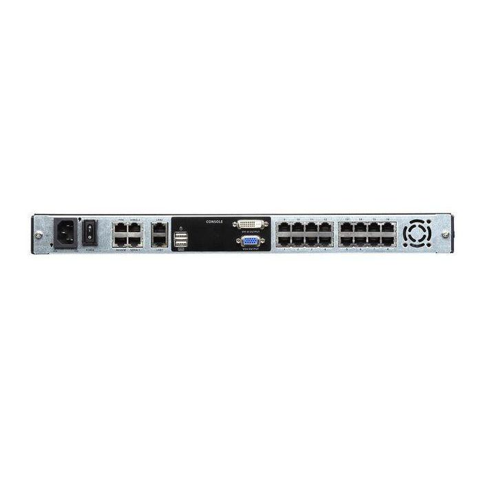 Aten KL1116VN KVM over IP Switch 16 Puertos Dual Rail, LCD 19'' Retroiluminado LED, Teclado Táctil Integrado Cat 5 Suizo/Alemán 1