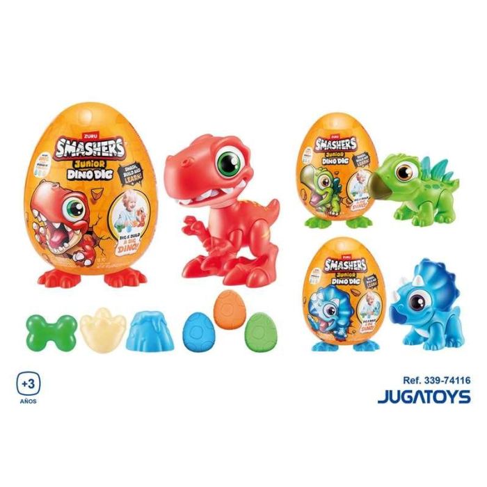 Huevo smashers junior con figura dinosaurio y accesorios 1 kg de plastilina 30 cm. - modelos surtidos 2