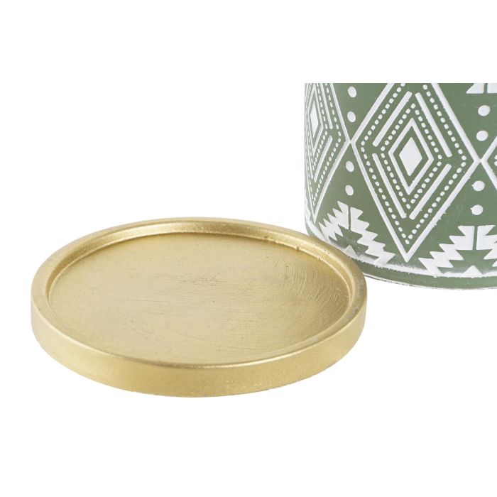 DKD Home Decor Maceta Boho Verde Gris Cemento con Plato 13 x 13 x 13 cm (12 Unidades) 3