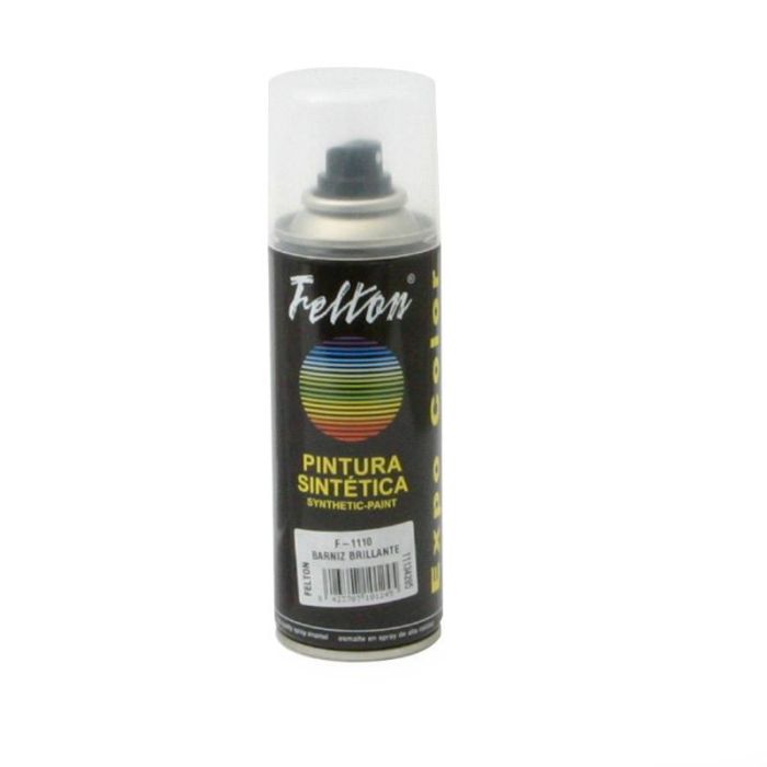 Felton Spray Barniz Brillo Incoloro 200ml - Acabado Protector Transparente de Secado Rápido para Muebles y Restauración