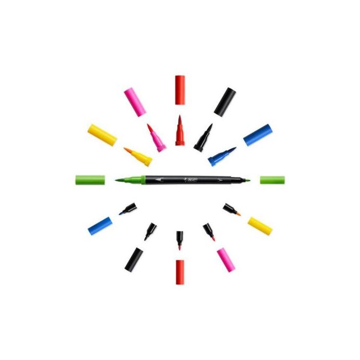 Bic Rotuladores Intensity Punta Fina-Pincel Colores Surtidos Vivos Blíster 6 Ud 2