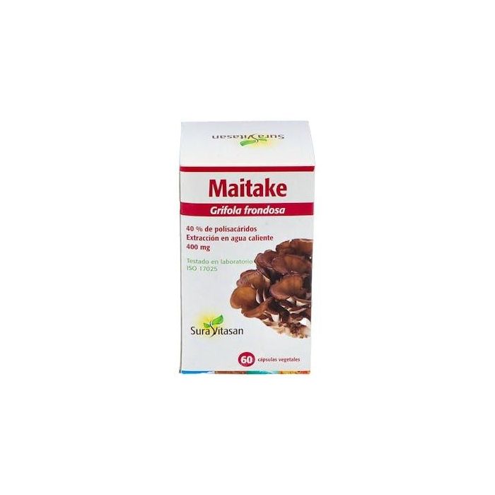 SURA VITASAN Maitake 60Cap. Extracto Puro de Grifola Frondosa 400mg 40% Polisacáridos Alta Potencia 8:1