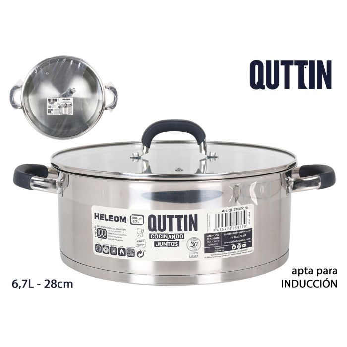 Cacerola de Acero Inoxidable 28 cm 6.7L Quttin (2 Unidades) Cacerola de Acero Inoxidable 28 cm 6.7L Quttin (2 Unidades)