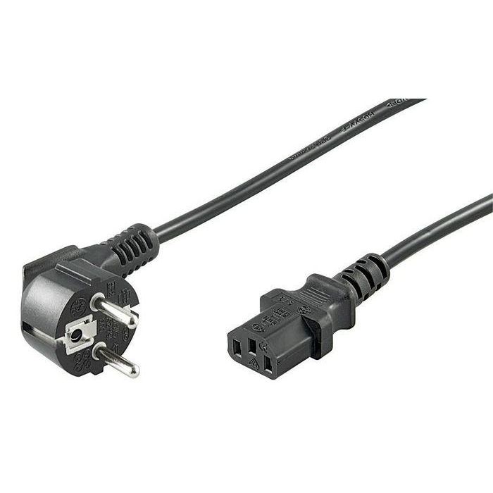 MicroConnect Cable de Alimentación Schuko en Ángulo a C13, 5m, para PC, Monitor y Proyector