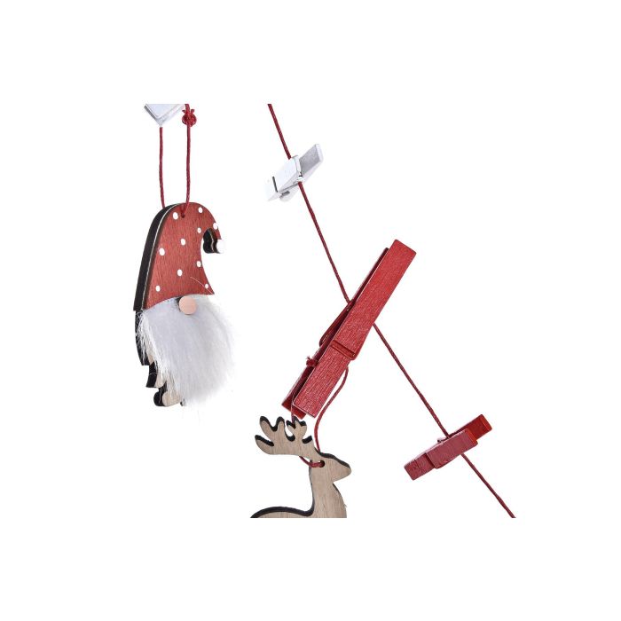 DKD Home Decor Guirnalda de Navidad Tradicional Rojo Blanco 80 cm Decoración Navideña MDF con Pinzas (12 Unidades) 2 DKD Home Decor Guirnalda de Navidad Tradicional Rojo Blanco 80 cm Decoración Navideña MDF con Pinzas (12 Unidades) 2