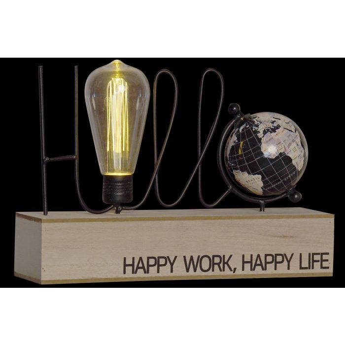 DKD Home Decor Decoración Luminosa Negro Natural 2 Unidades 8 x 21 x 30 cm 1