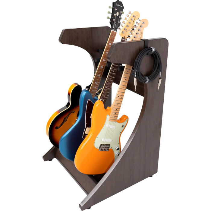 Frameworks Soporte Rack 3 Guitarras Marrón 3 Frameworks Soporte Rack 3 Guitarras Marrón 3