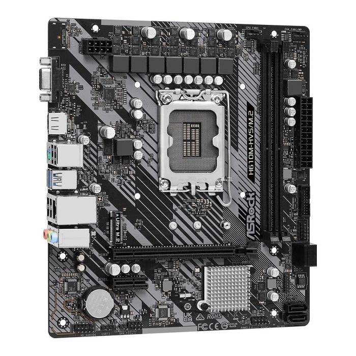 ASRock H610M-HVS/M.2 R2.0 Placa Base Intel H610 LGA 1700 para Core i3/i5/i7, DDR4, Micro ATX, 2 Ranuras DIMM ASRock H610M-HVS/M.2 R2.0 Placa Base Intel H610 LGA 1700 para Core i3/i5/i7, DDR4, Micro ATX, 2 Ranuras DIMM