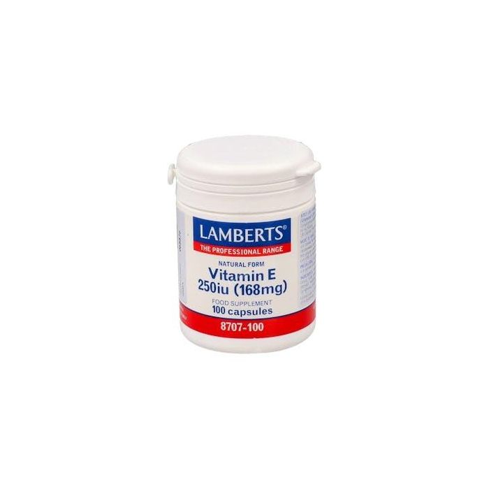 LAMBERTS Vitamina E Natural 250 U.I. d-alfa tocoferol 100 Cápsulas Apto para veganos y vegetarianos
