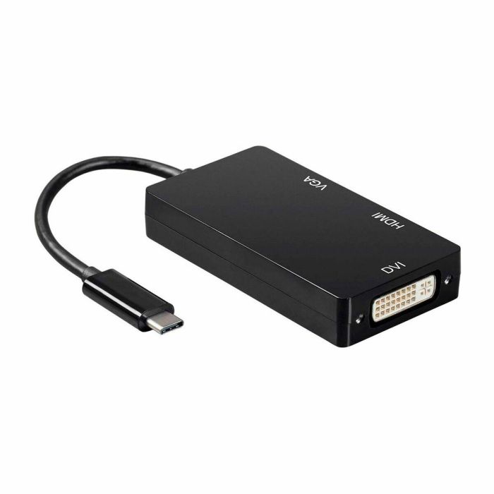 AISENS - CONVERSOR USB-C A DVI/HDMI/VGA, USB-C/M-DVI/H-HDMI/H-VGA/H, NEGRO, 15CM 6