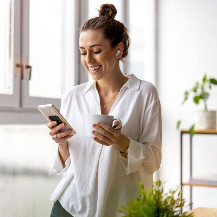 myway auriculares estéreo Bluetooth Pro touch control blancos 1