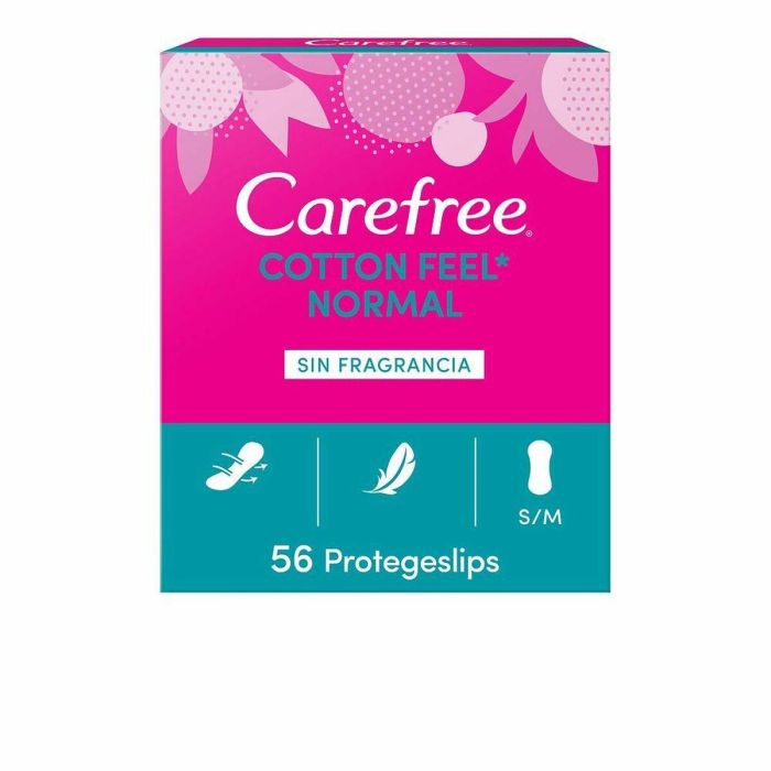 Carefree Salvaslip Cotton sin Fragancia 100% Transpirable con Extracto de Algodón, Dermatológicamente Testado, 56 unidades Carefree Salvaslip Cotton sin Fragancia 100% Transpirable con Extracto de Algodón, Dermatológicamente Testado, 56 unidades