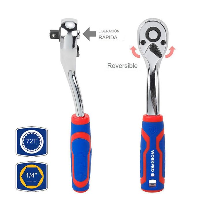 Workpro Juego Llaves Vaso 46 Piezas 1/4" Acero Aleación 2