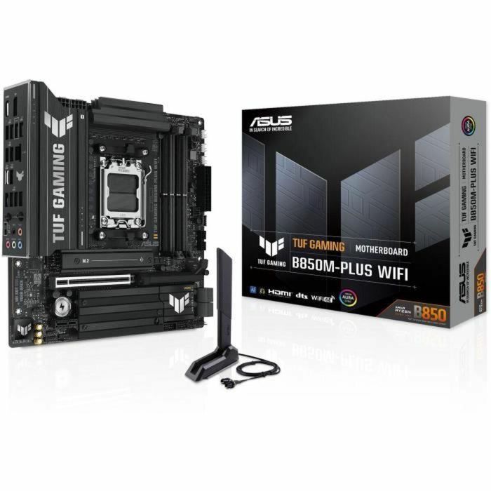 ASUS TUF GAMING B850M-PLUS WiFi Placa Base micro ATX AMD B850 Zócalo AM5 DDR5 para Ryzen 7000/8000/9000 Series Wi-Fi 6E BT 5.3 5