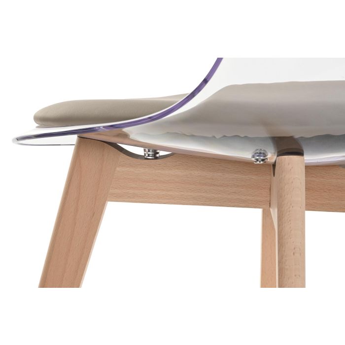 DKD Home Decor Silla Urban Beige Policarbonato y Madera 47 x 81 x 54 cm 6