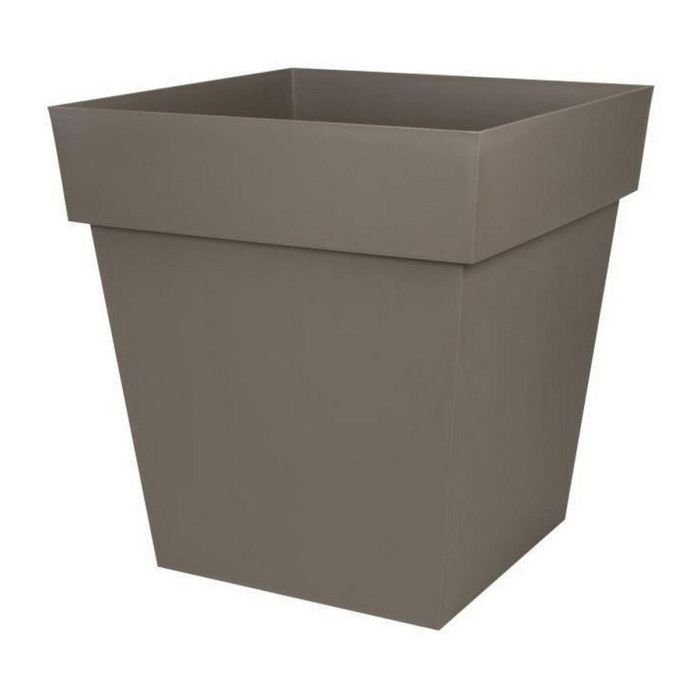EDA Maceta Cuadrada Toscana 50 cm - 87 L - Taupe | Anti-UV, Resistente a Heladas, Con Retención de Agua | Para Interior y Exterior