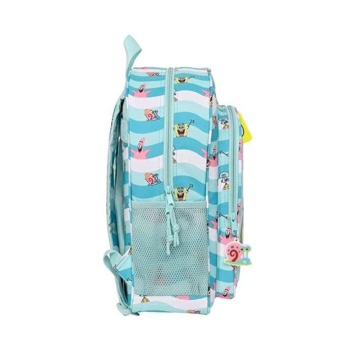 Mochila Escolar Spongebob Stay positive Azul Blanco 32 x 38 x 12 cm 1