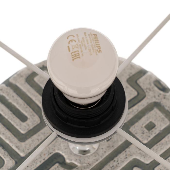 Lámpara Mesa Blanco-Gris Cerámica 42 X 42 X 73 cm