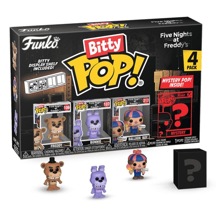 FUNKO Blister 4 figuras Bitty POP Five Nights at Freddy's Freddy Misterioso Raro Hiperraro