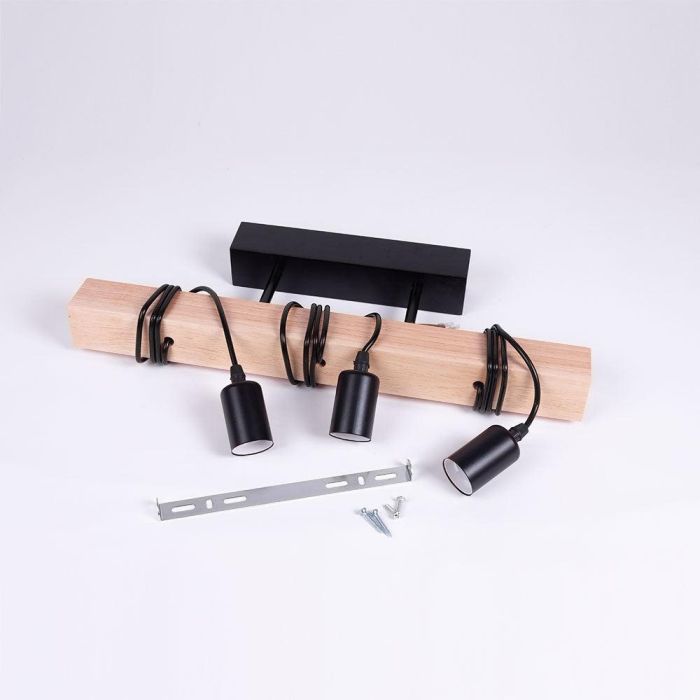 Lámpara Colgante Bianca SKD-P6000-3 de Madera y Metal, Diseño Nórdico Moderno para Comedor, Dormitorio o Salón, E27 LED 4 Lámpara Colgante Bianca SKD-P6000-3 de Madera y Metal, Diseño Nórdico Moderno para Comedor, Dormitorio o Salón, E27 LED 4