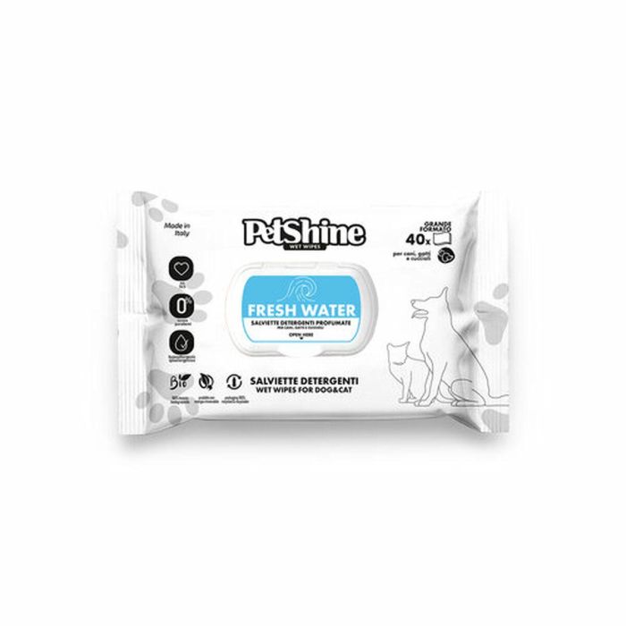 Toallitas Húmedas para Mascotas Porrini Fresh Water 40 unidades 1
