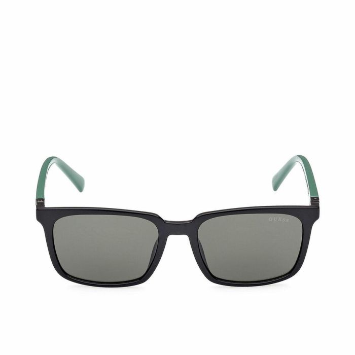 Guess Gafas GU9236 05N Gafas de Sol para Niños Rectangulares, Montura Inyectada Negra, Lentes Verdes 49mm, Patillas 135mm