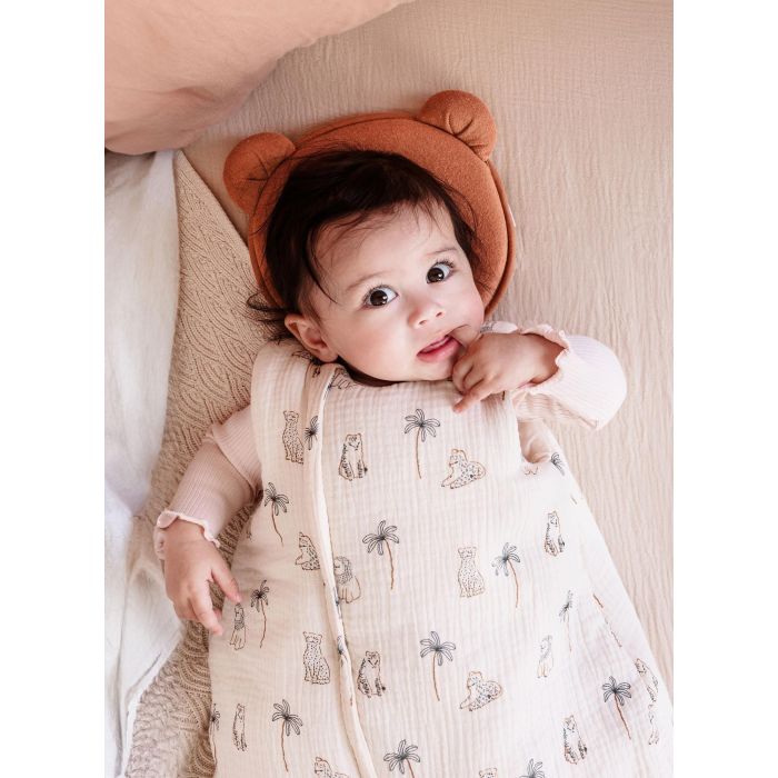 Manta para recién nacido CANDIDE - 70 cm - 3/9 meses - Blanco con estampado de tigre 5