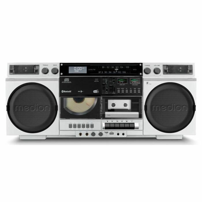 Medion AAAPE16790 Radio Vintage FM/DAB+ con CD, Cassette, USB, MP3 - 2 x 10 W RMS - Plateado 5