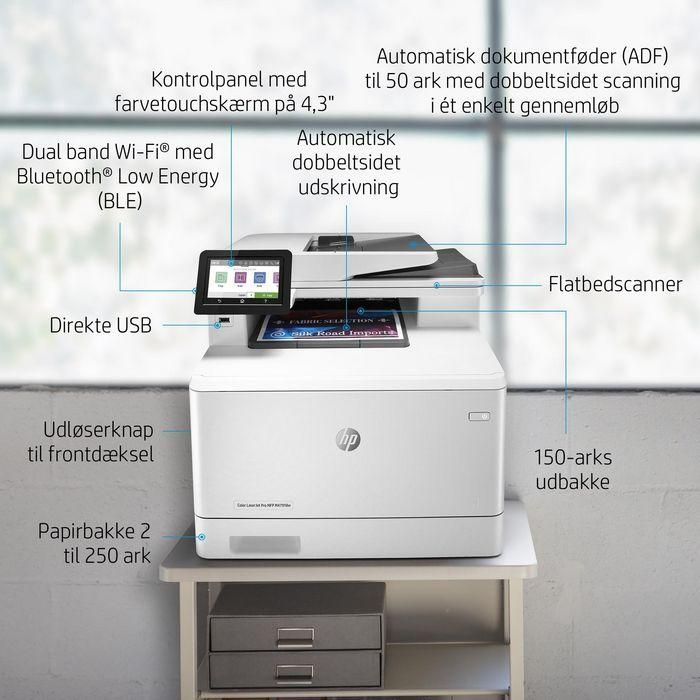 HP Impresora Color LaserJet Pro MFP M479, 600 x 600dpi, 27ppm, A4, 1200MHz, 512MB, WiFi, Bluetooth, CGD, 4.3″ 44