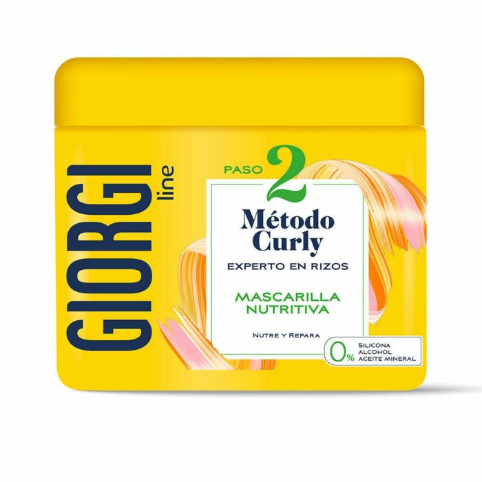 Giorgi Line Mascarilla Método Curly para Rizos y Ondas, Hidratante y Nutritiva, Sin Aclarado, Vegana 0% Sulfatos, Aguacate, 350 ml